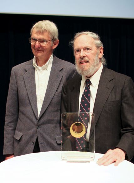 Dennis Ritchie with Doug McIlroy (left) in May 2011